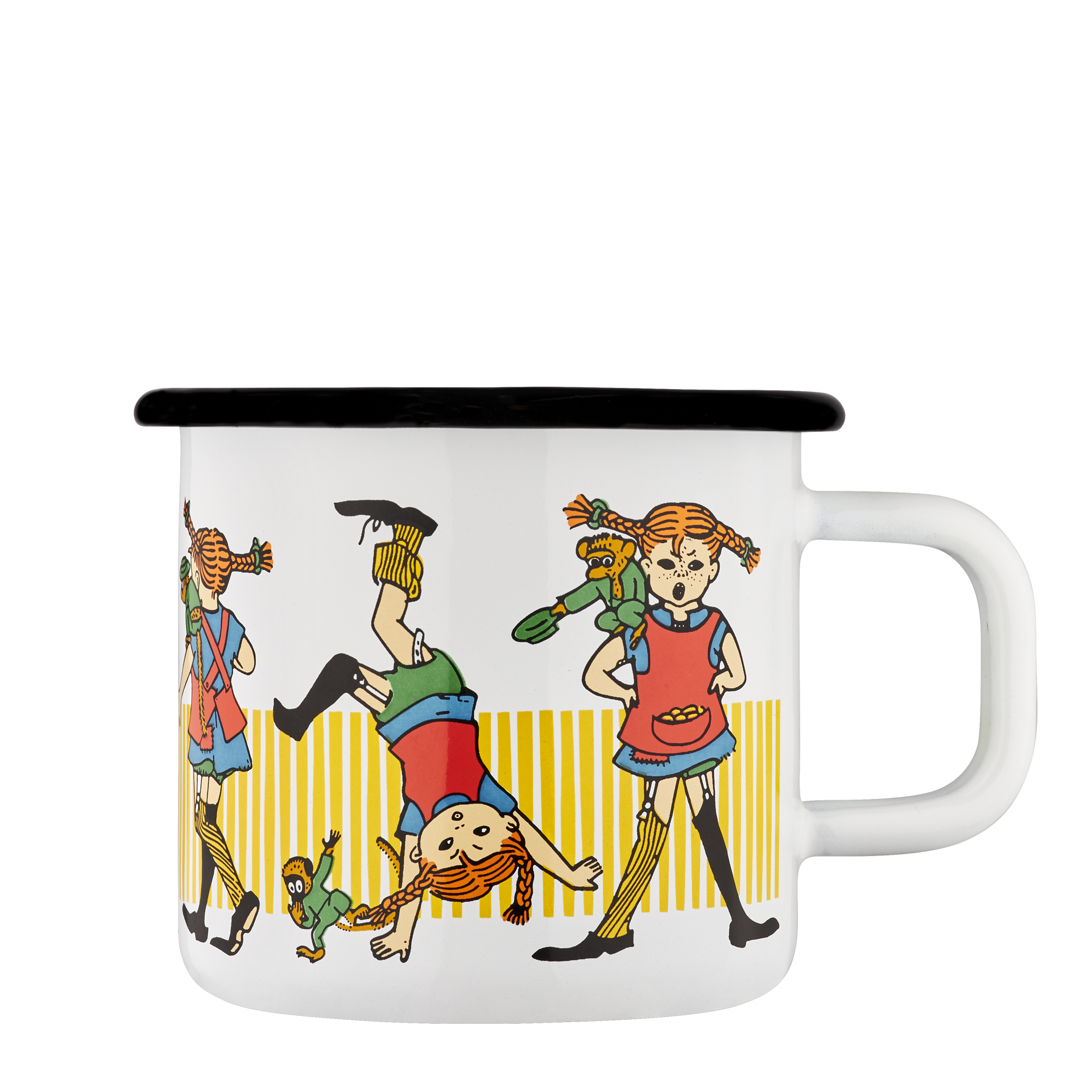 Pippi Langstrømpe emaljekrus 3,7 dl - Pippi Langstrømpe