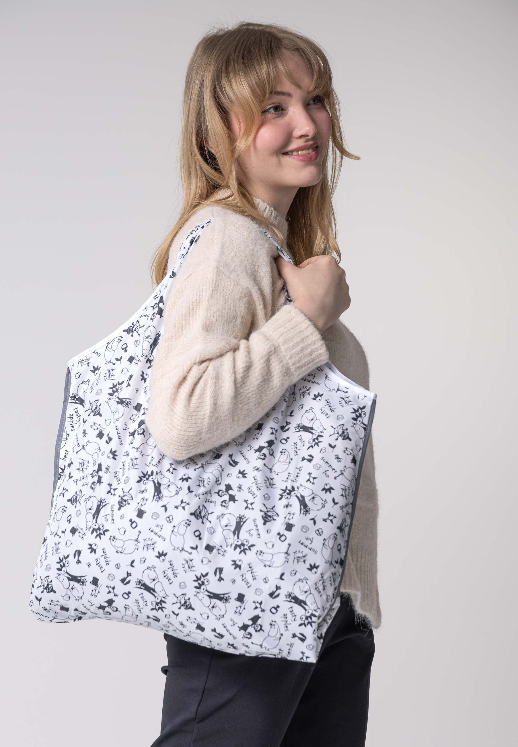 Moomin Garden white, RPET, reflective edge