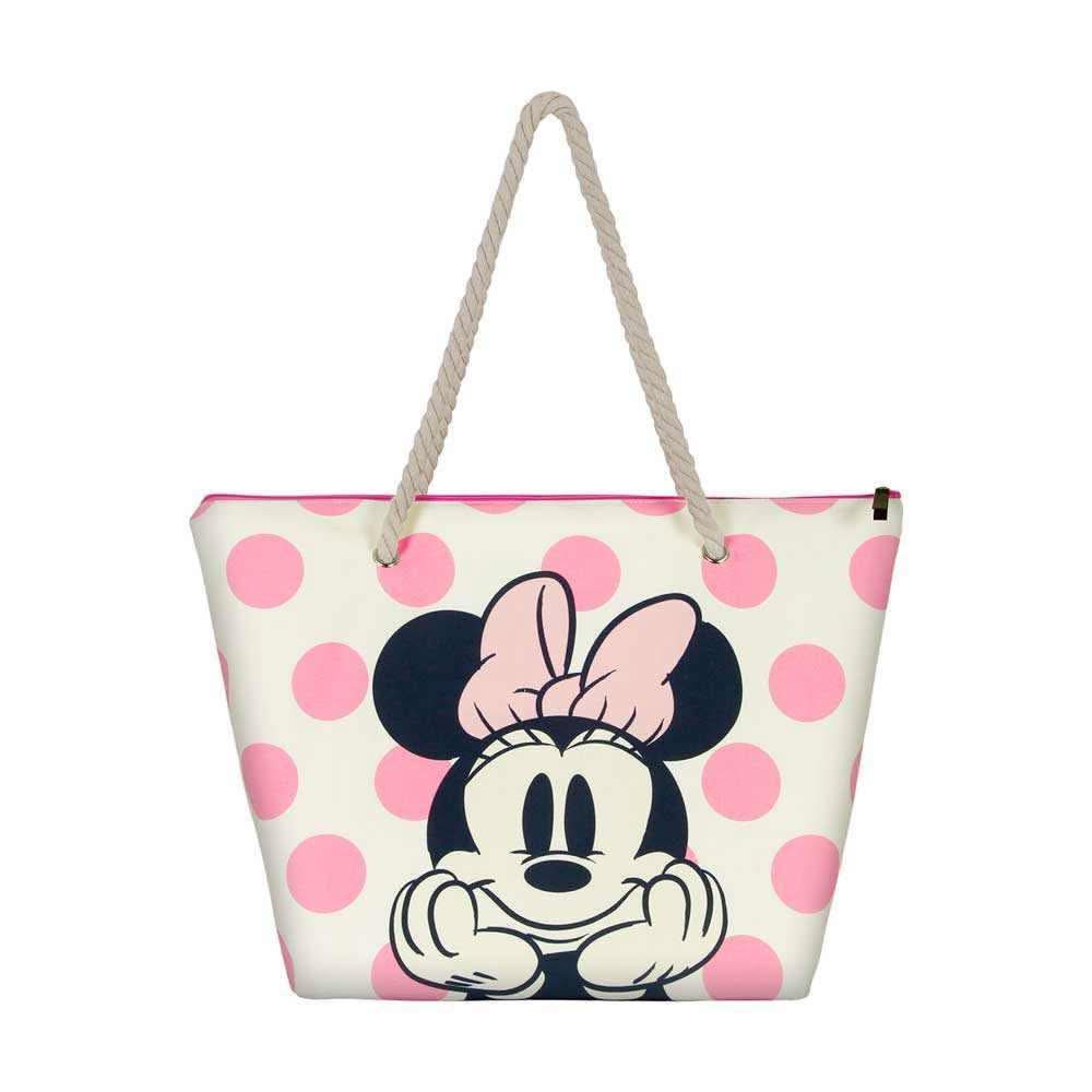 MINNIE Soleil Beach Bag Dots with iconic Minnie Mouse polka dot design for stylish beach days