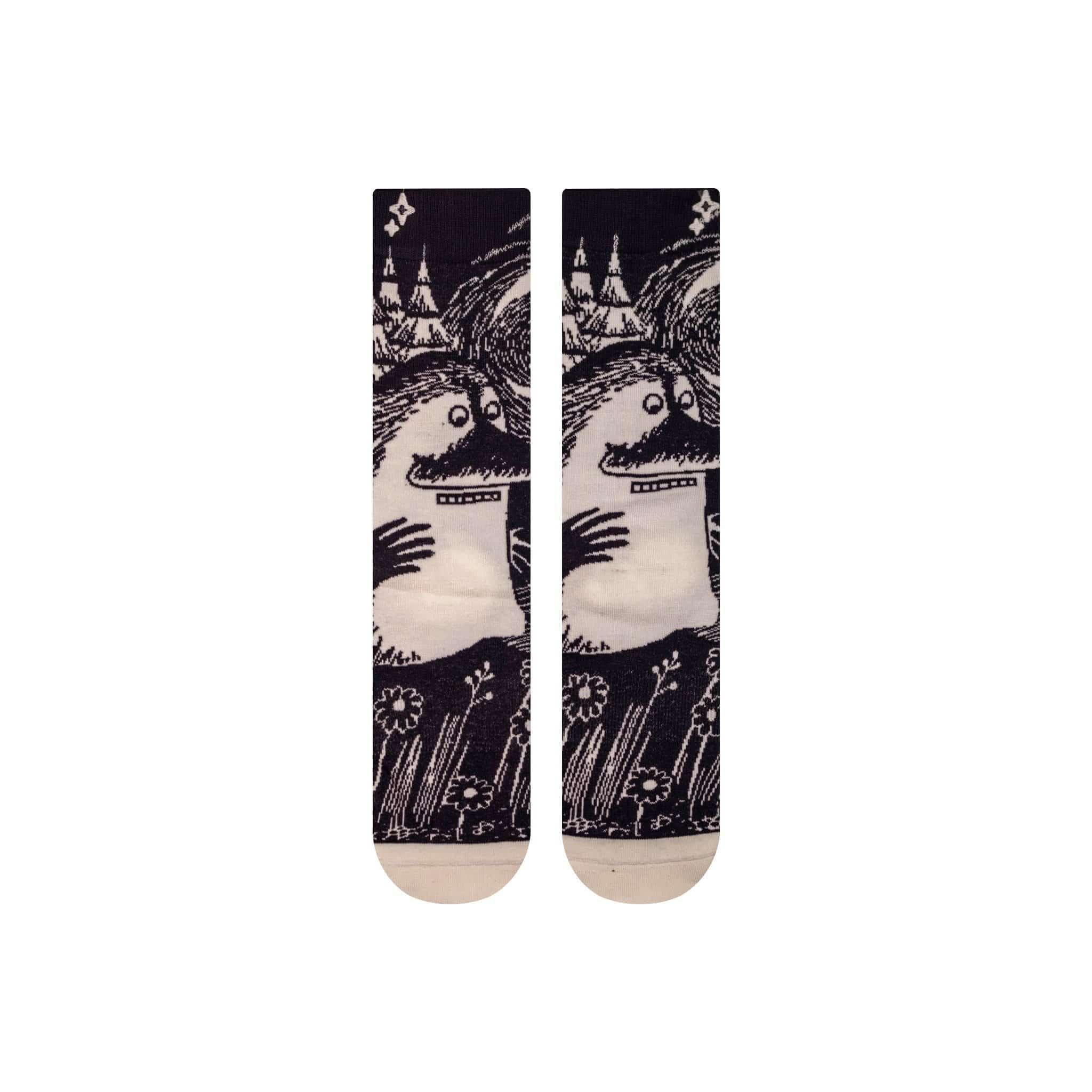 Moomin Nvrlnd strømper Groke Glow LXL glødende sokker med blødt materiale og unikt design