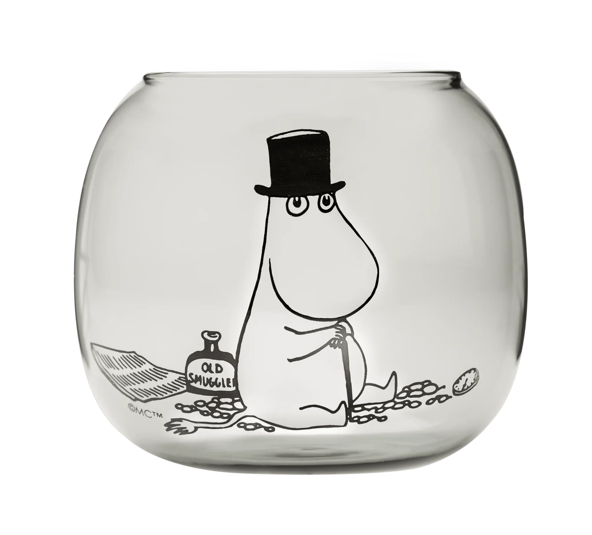 Moomin fyrfadsstage Moominpappa, grå.