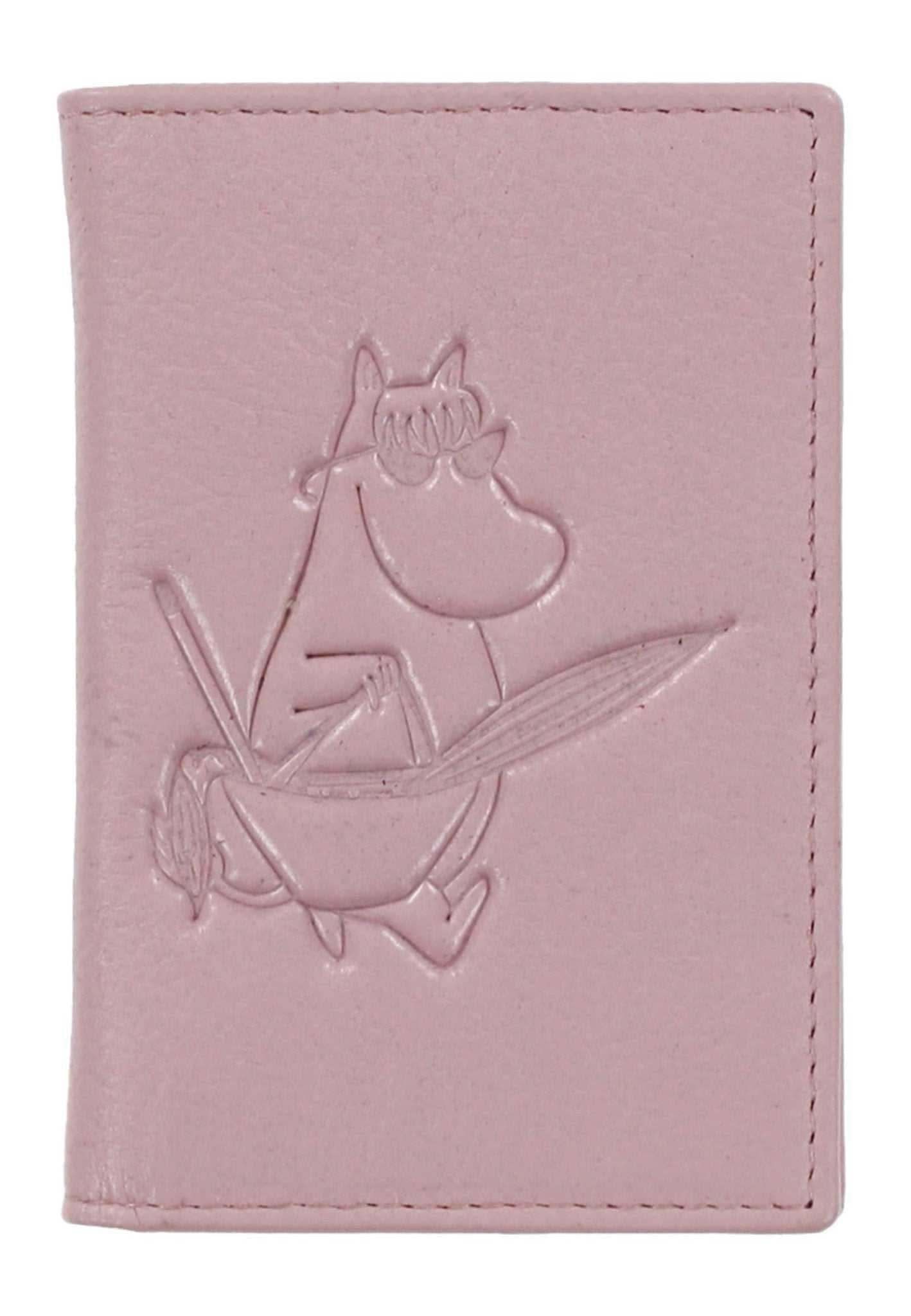 Mumitroldene læder kortholder med Snorkfrøken design, stilfuld og praktisk til opbevaring af kort