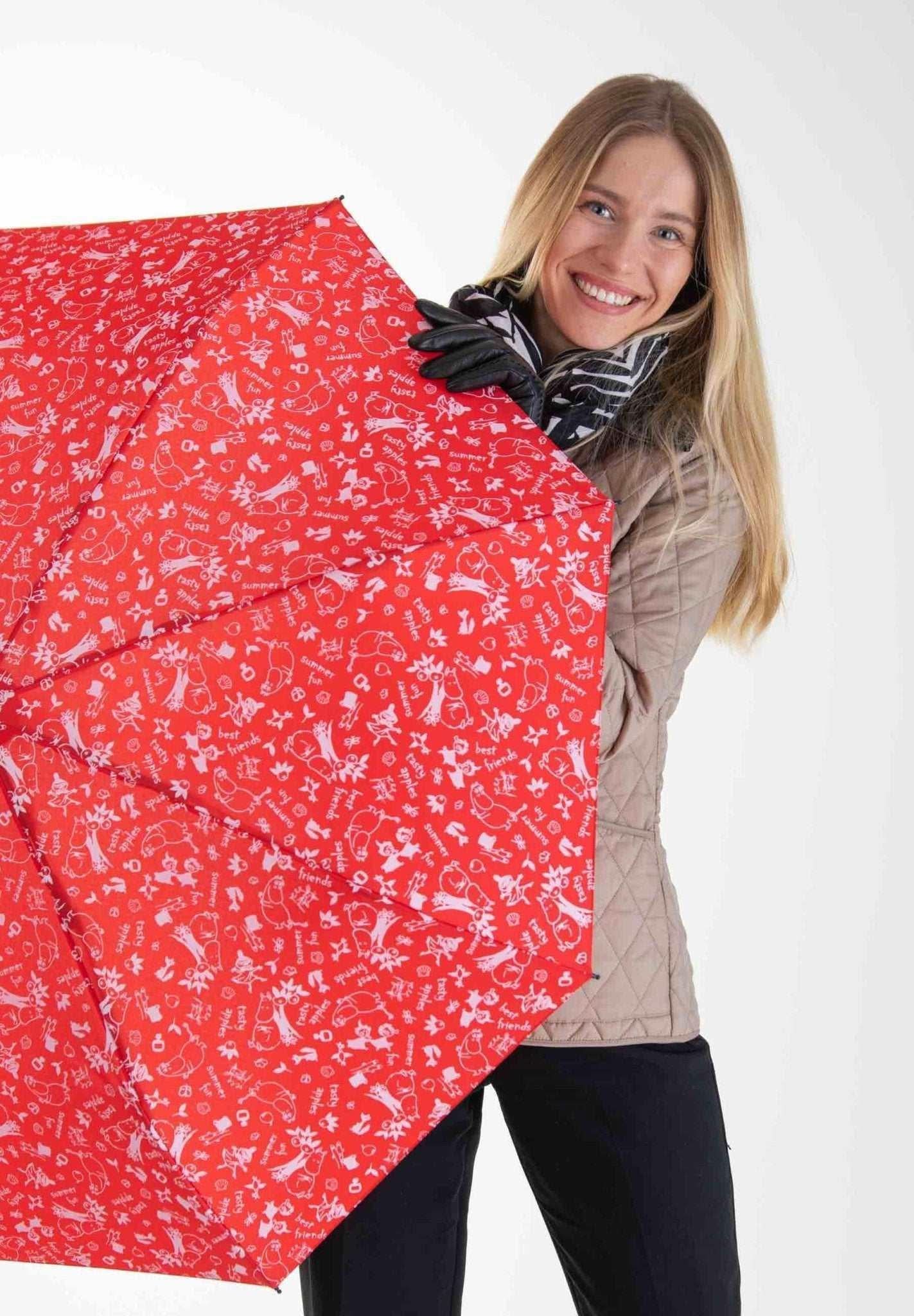 Mumitroldene paraply 100cm "Garden" Rød - Dsignhouse