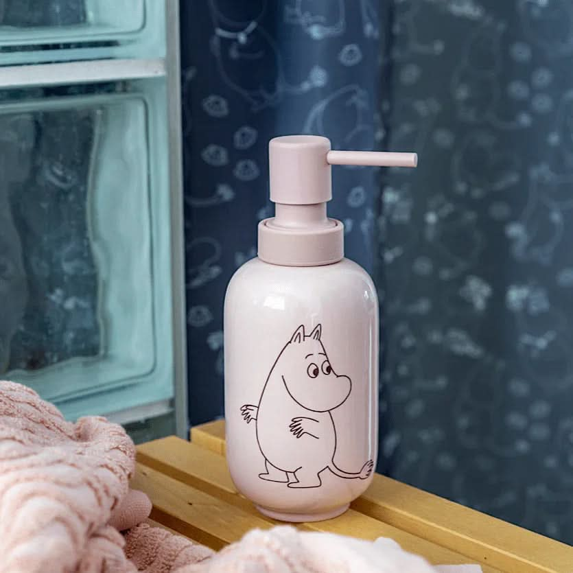 Moomin sæbedispenser 350ml. Powder rose - A-grade porcelæn/keramik.