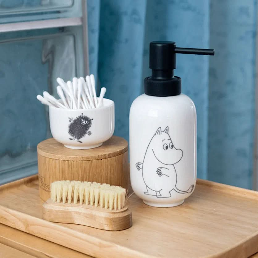 Moomin sæbedispenser 350ml. Valley white - A-grade porcelæn/keramik.