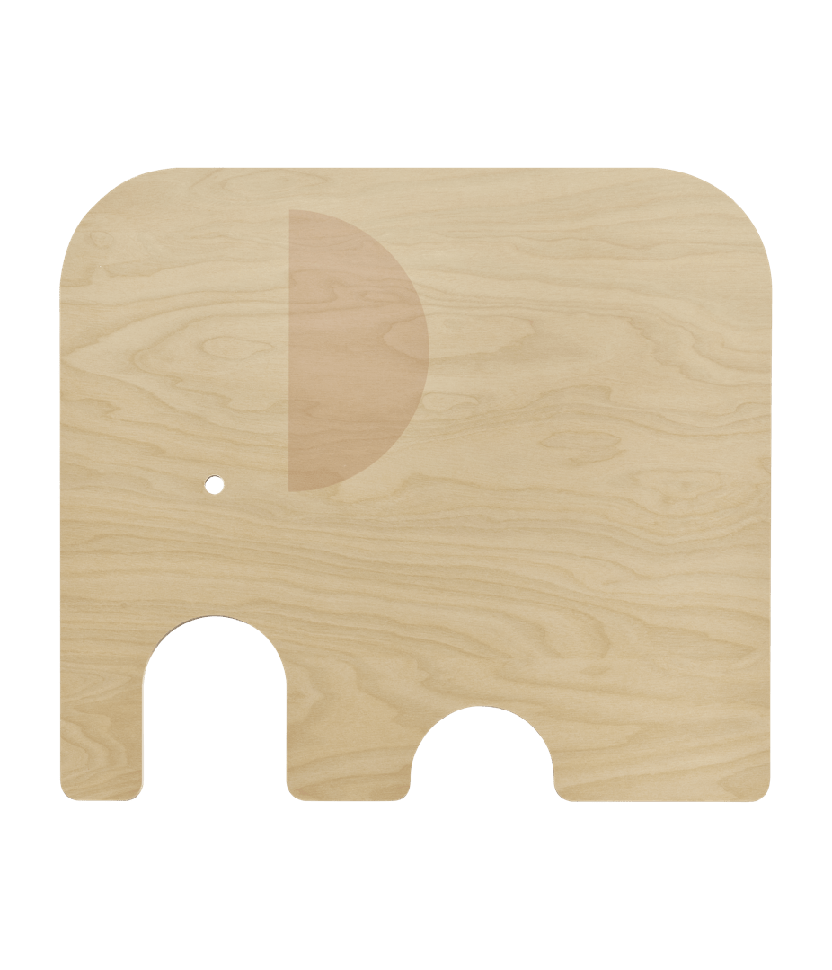 Muurla skærebræt, Elefant, birk/gul, large.