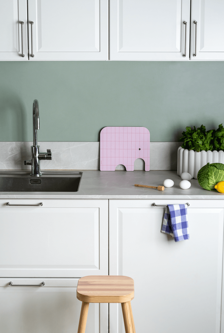 Muurla skærebræt, Elefant, birk/rosa, Medium.