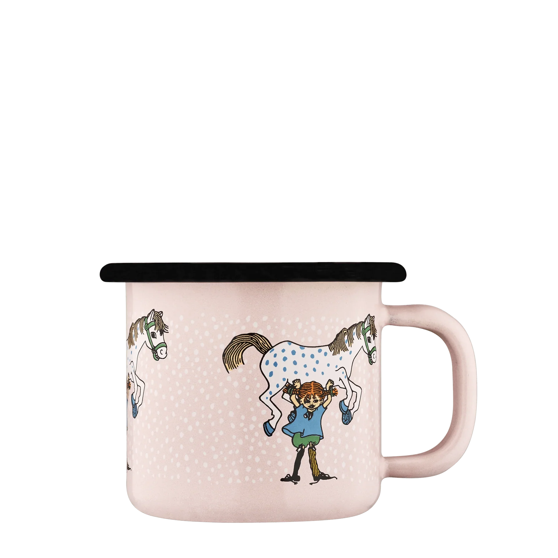 Pippi Langstrømpe emaljekrus 1,5 dl - Pippi og hesten - Dsignhouse