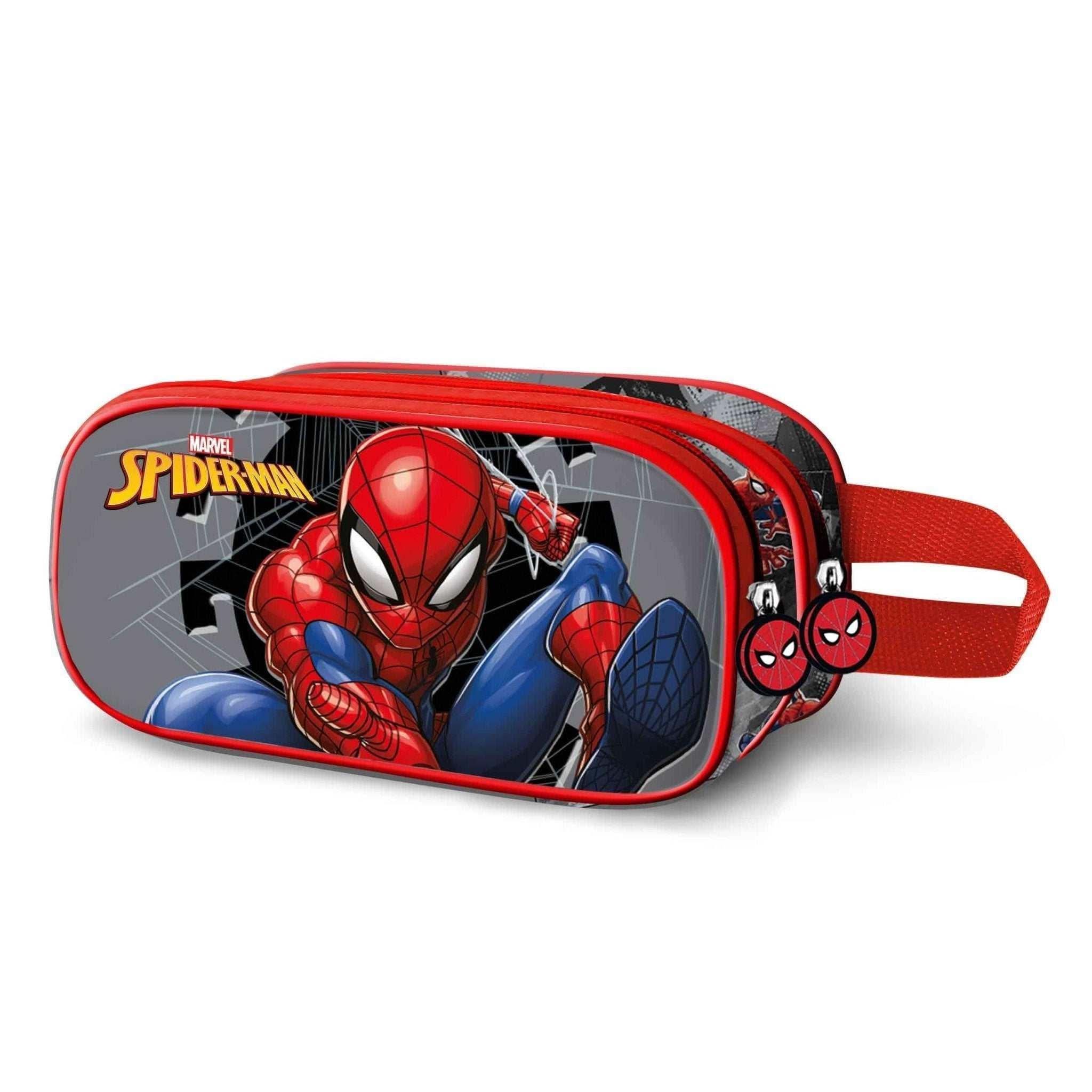 SPIDERMAN 3D Double Pencil pen case with iconic Spiderman design and double compartments for school supplies