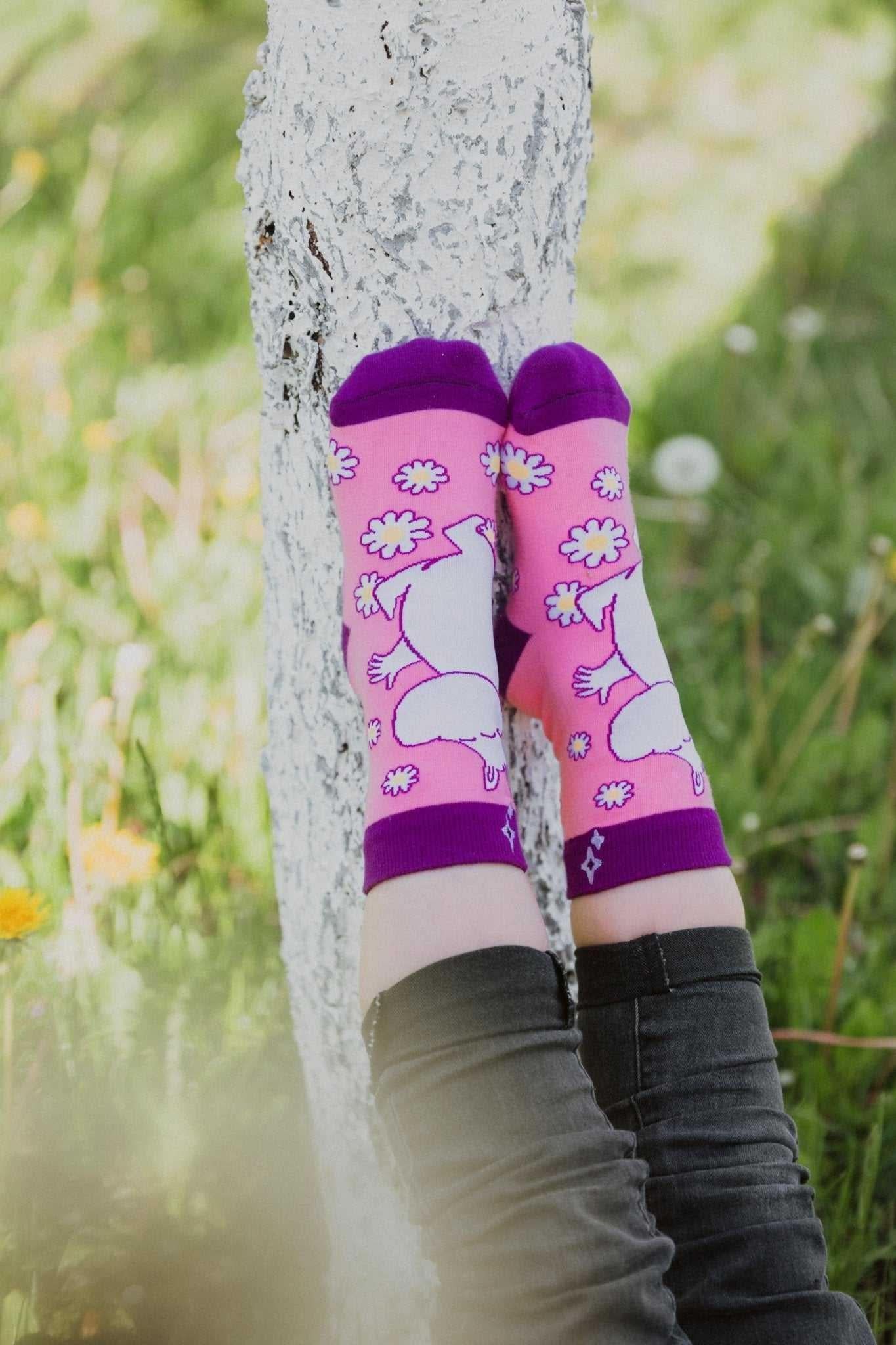 Mumitroldene Nvrlnd sokker, Snorkfrøken, Pink Crew S/M - Dsignhouse