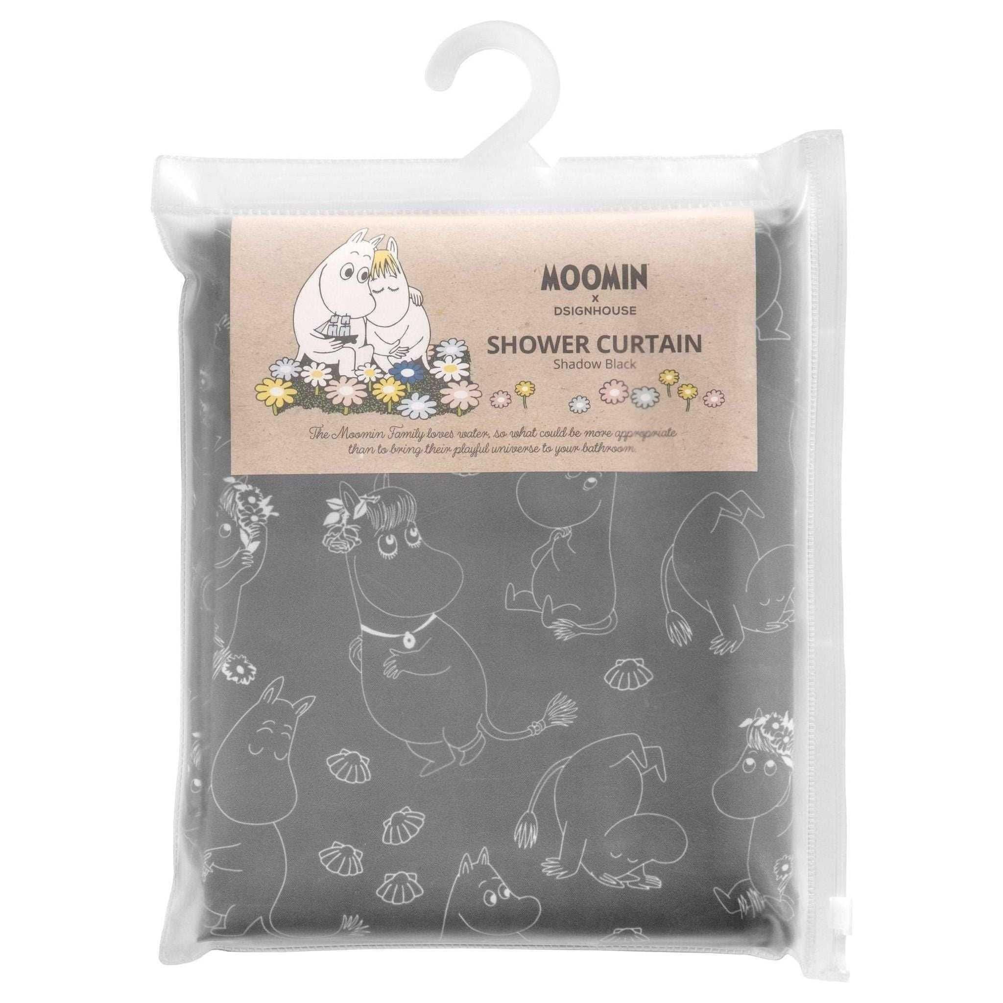 Moomin badeforhæng 180x200 Shadow black.