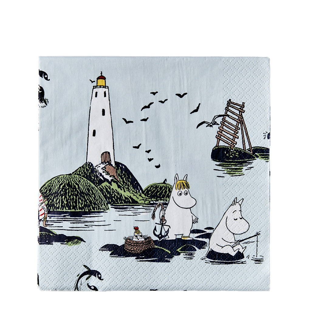 Mumitroldene Servietter, Moomins and the Sea, 20stk. 33cm