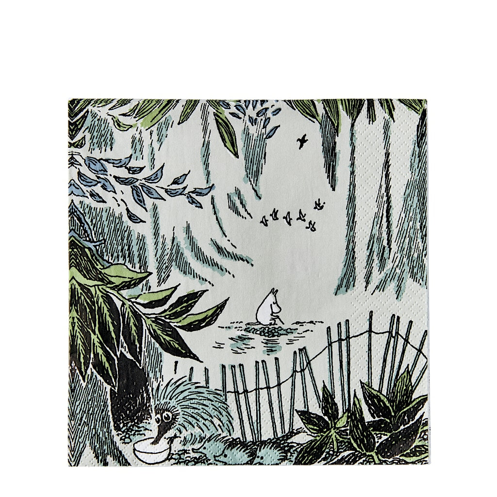 The Moomins Napkins, Longing Light, light green 20pcs. 33 cm