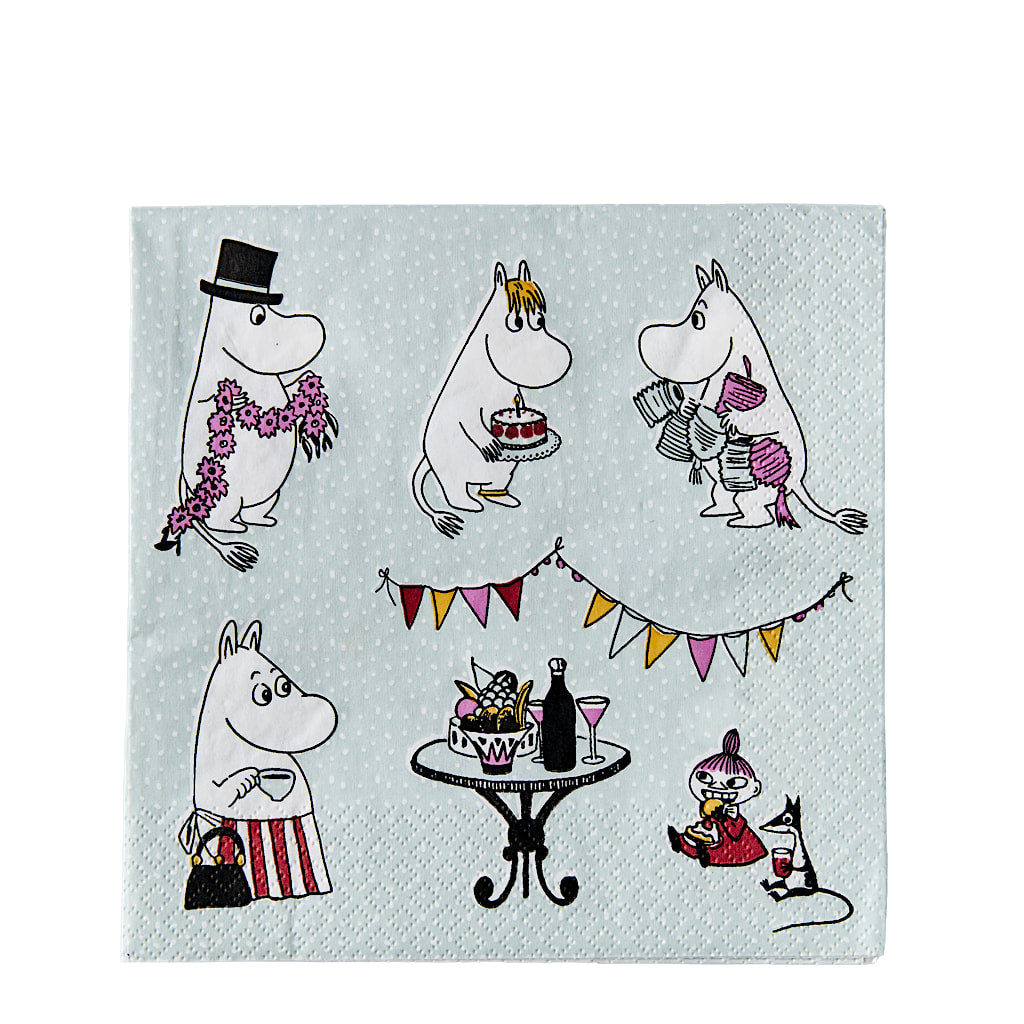 The Moomins Napkins, Celebration mint 20 pcs. 33 cm