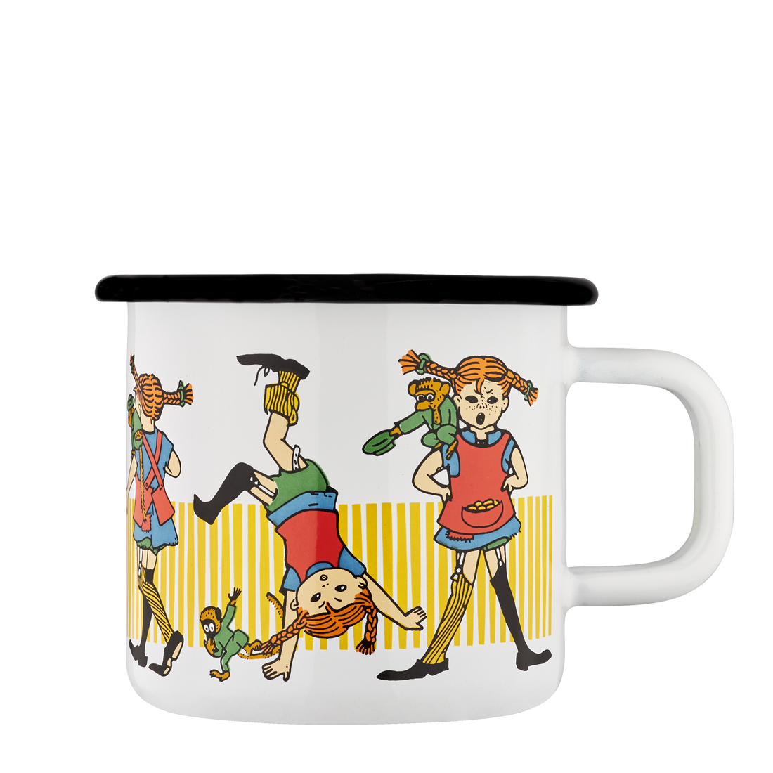 Pippi Langstrømpe emaljekrus 3,7 dl - Pippi Langstrømpe