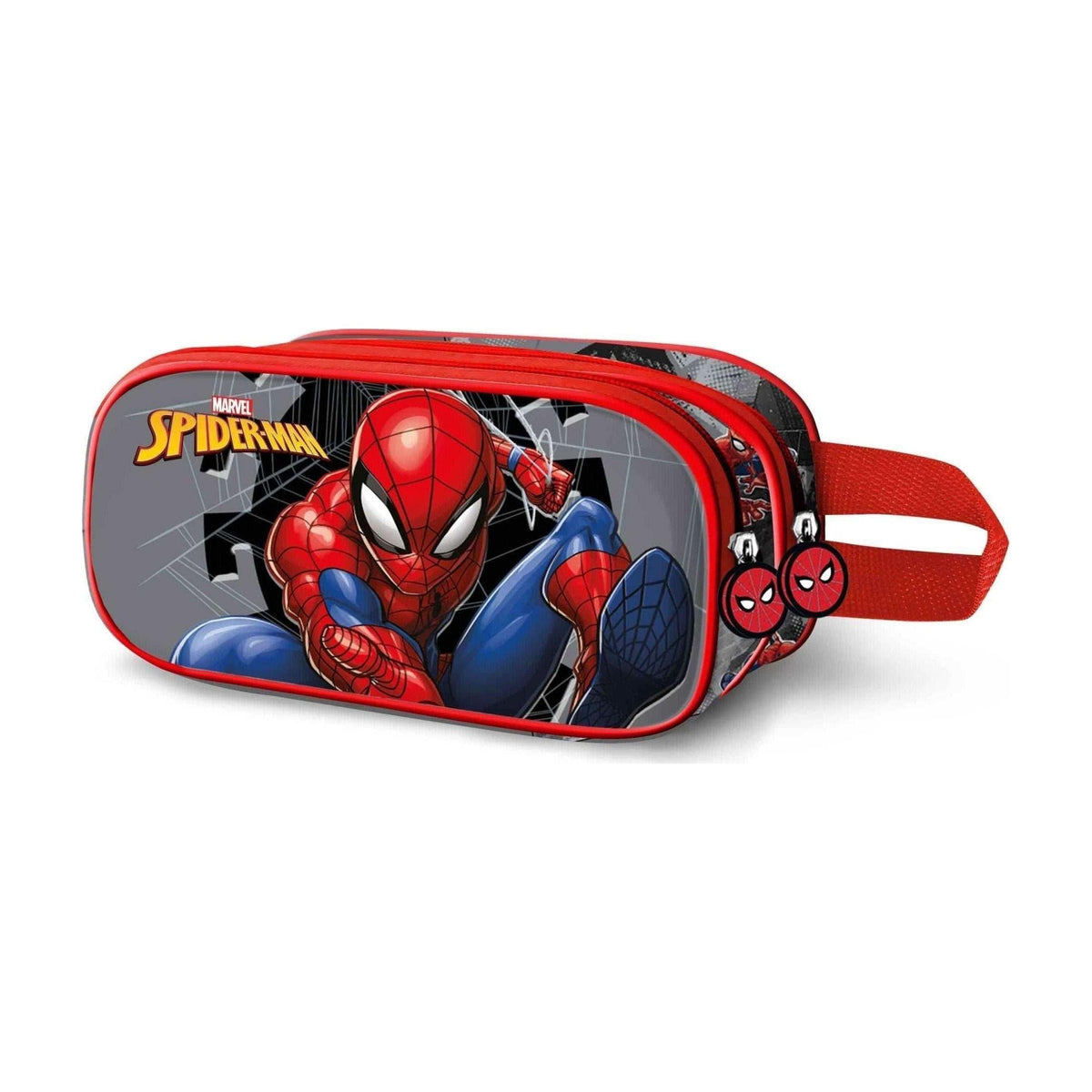 SPIDERMAN 3D Double Pencil pen case with iconic Spiderman design and double compartments for school supplies