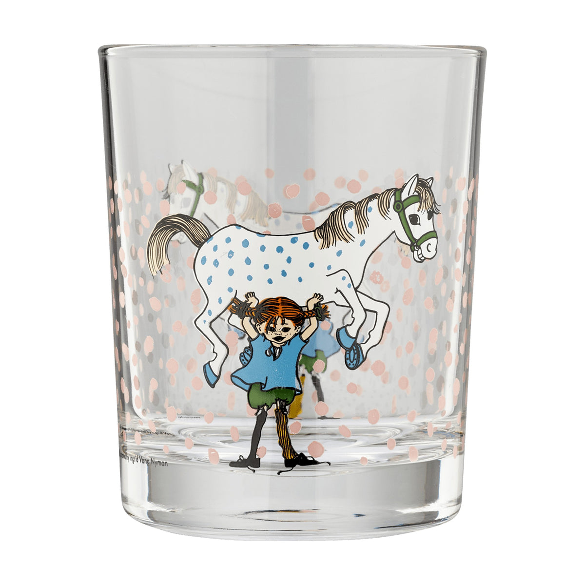 Pippi Langstrømpe glas 2 dl - Pippi og hesten.