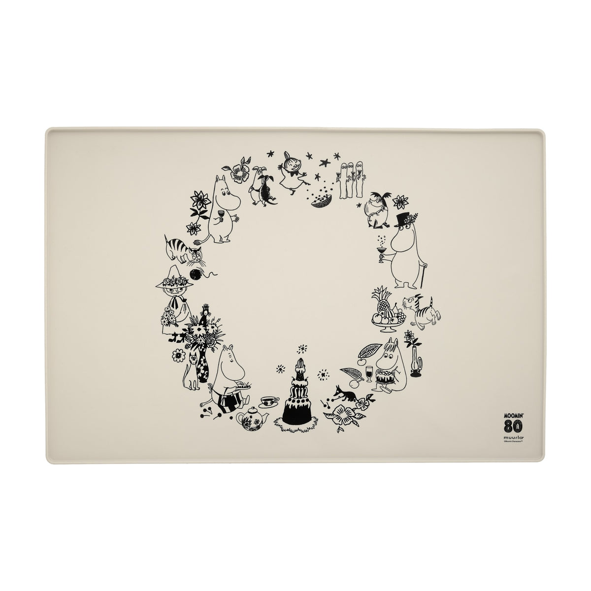Moomin silikoneunderlag til kæledyr Moomin 80år 60x40cm - Dsignhouse