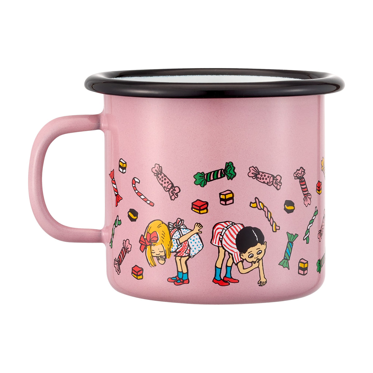 Pippi Langstrømpe emaljekrus Candy 2,5 dl - Dsignhouse