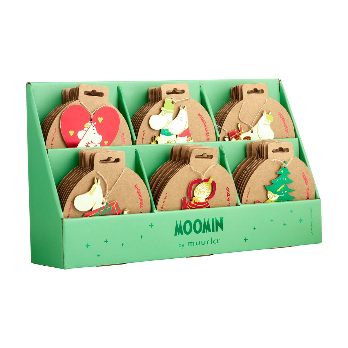 Moomin juleophæng i krydsfiner, display 6x8 stk. - Dsignhouse