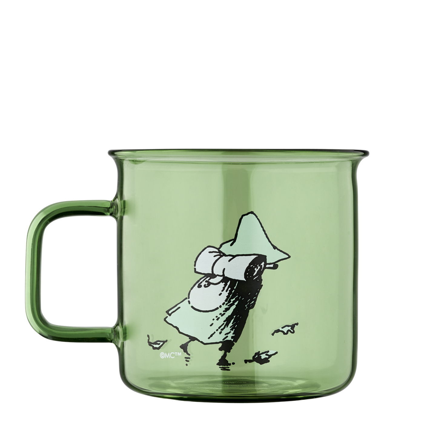 Moomin glass mug - 3.5 dl Originals, Mumrikken, green