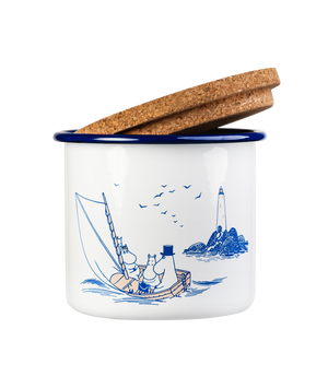 Mumitroldene emaljekrukke med korklåg 1,3 l - Sailors