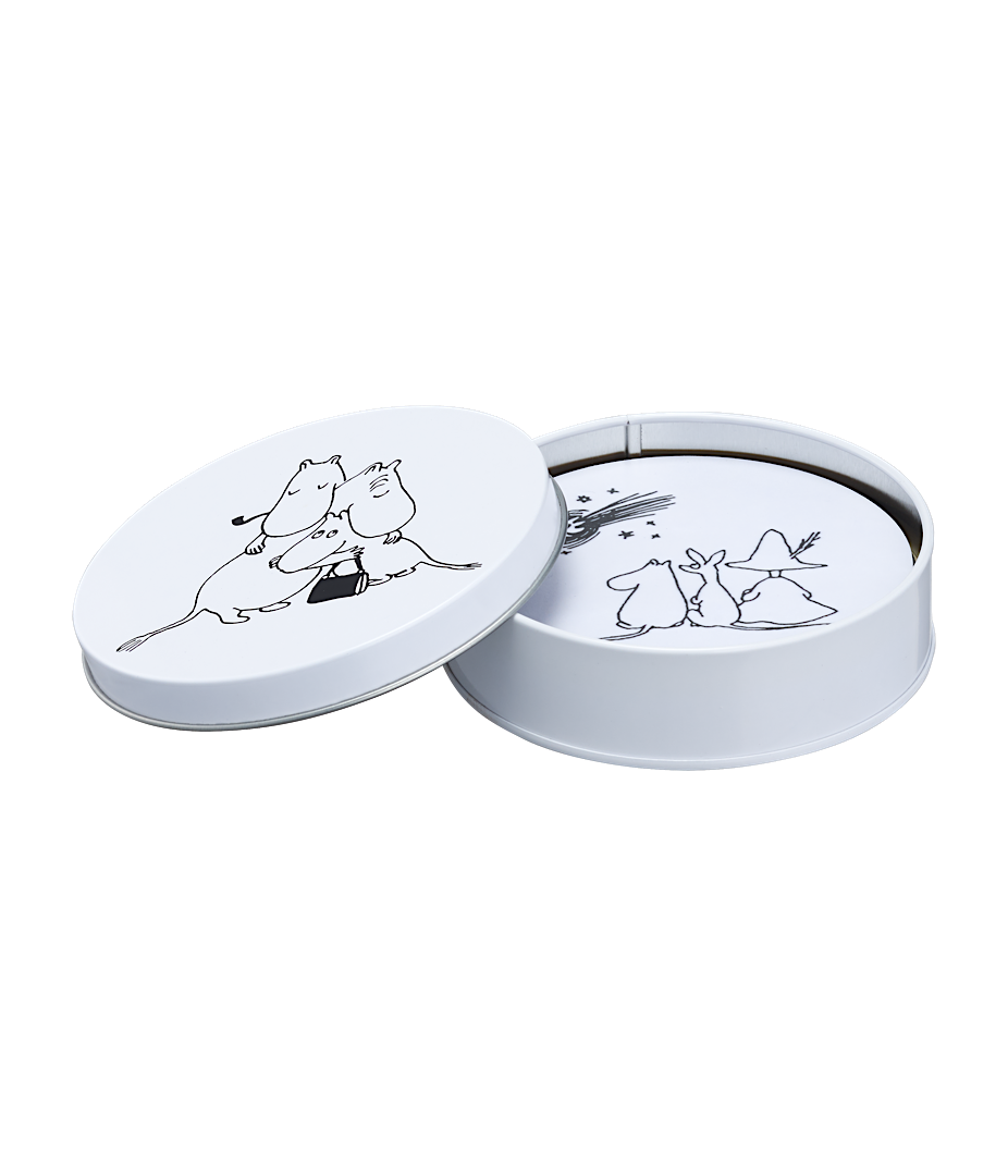 Moomin coasters 4 pieces in a tin Moomin 80