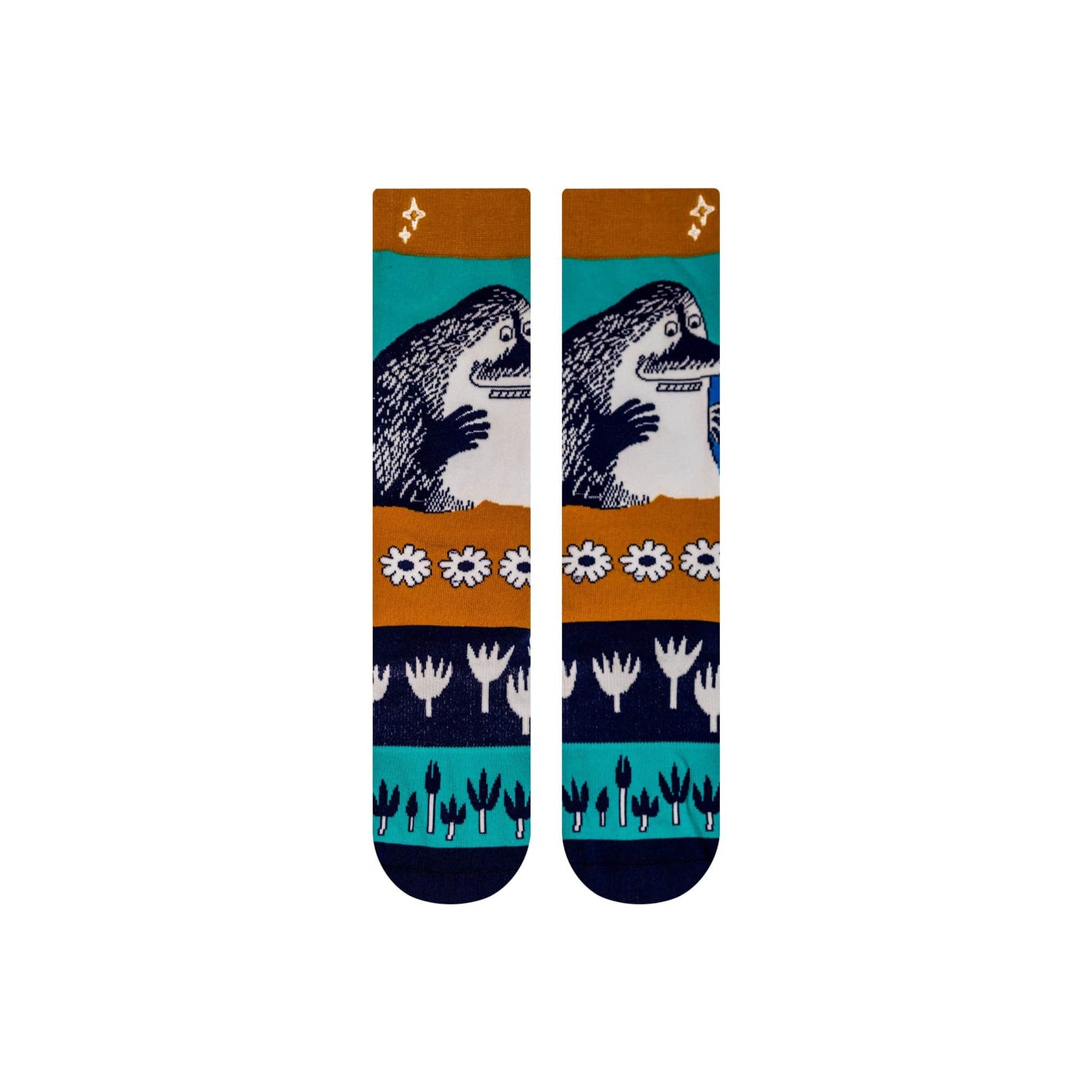 The Moomins Nvrlnd Socks Groke Pattern Stripe Crew - L/XL