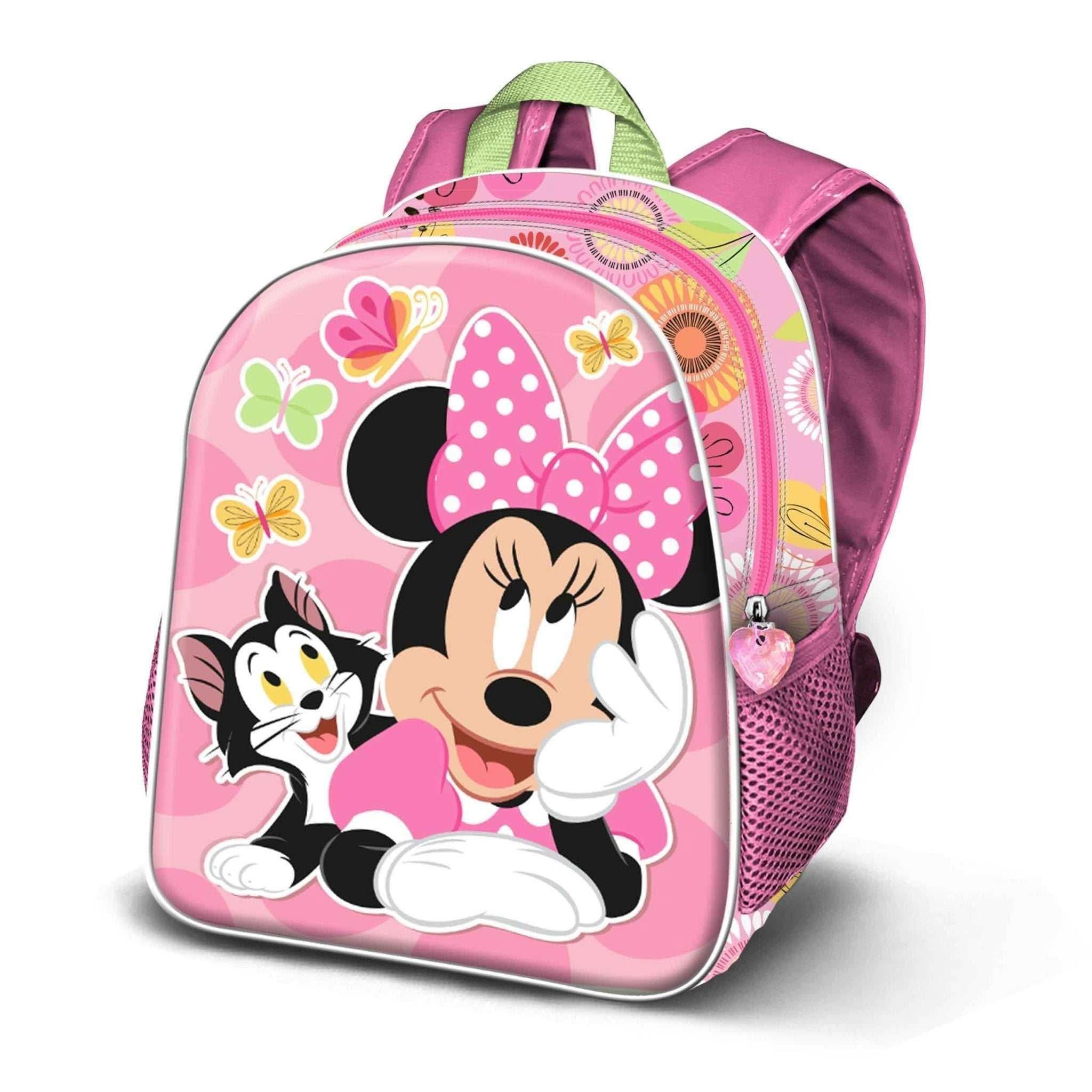 MINNIE Basic rygsæk med kitten design, justerbare stropper og flere lommer, perfekt til skole og arbejde.