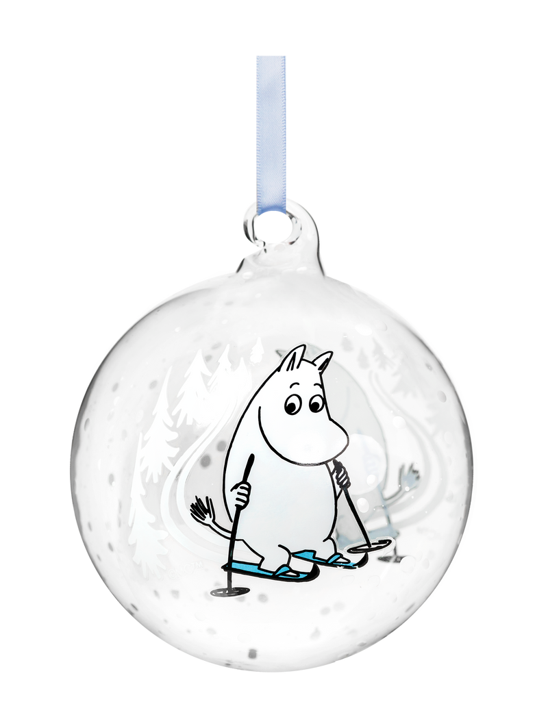 Mumitroldene julekugle 9 cm - Ski Trip - Dsignhouse