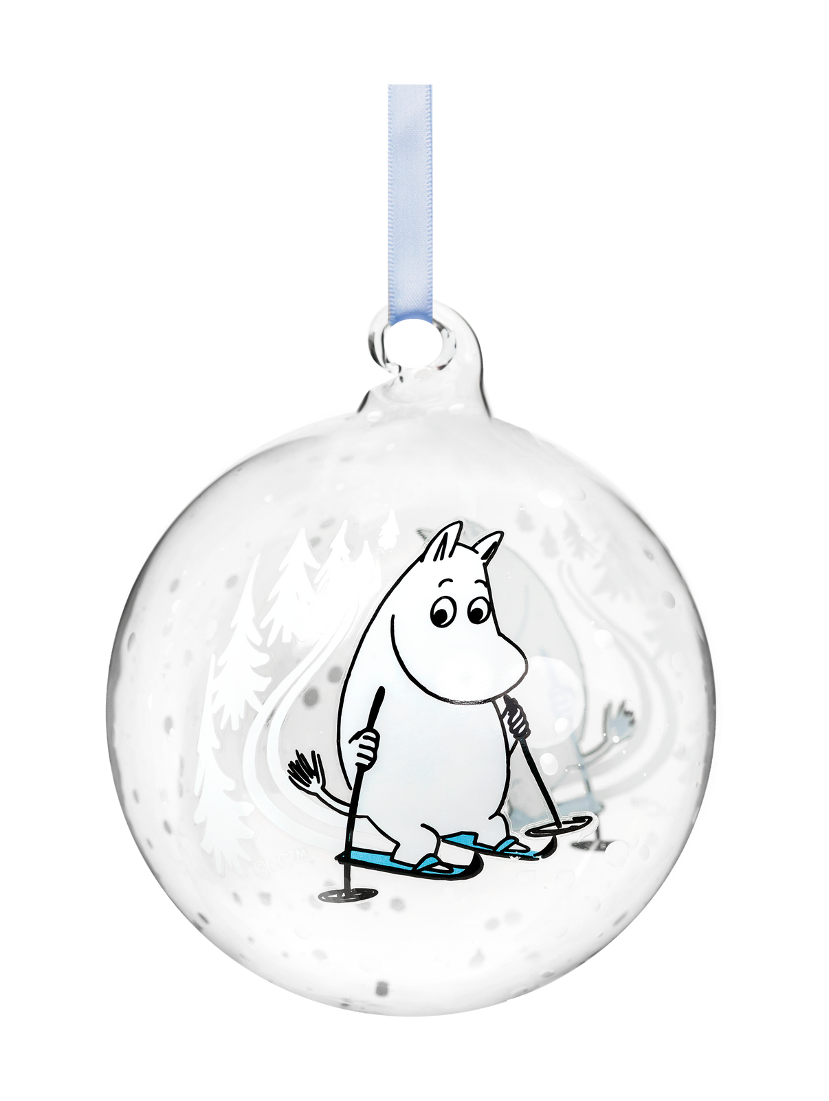 Mumitroldene julekugle 9 cm - Ski Trip - Dsignhouse