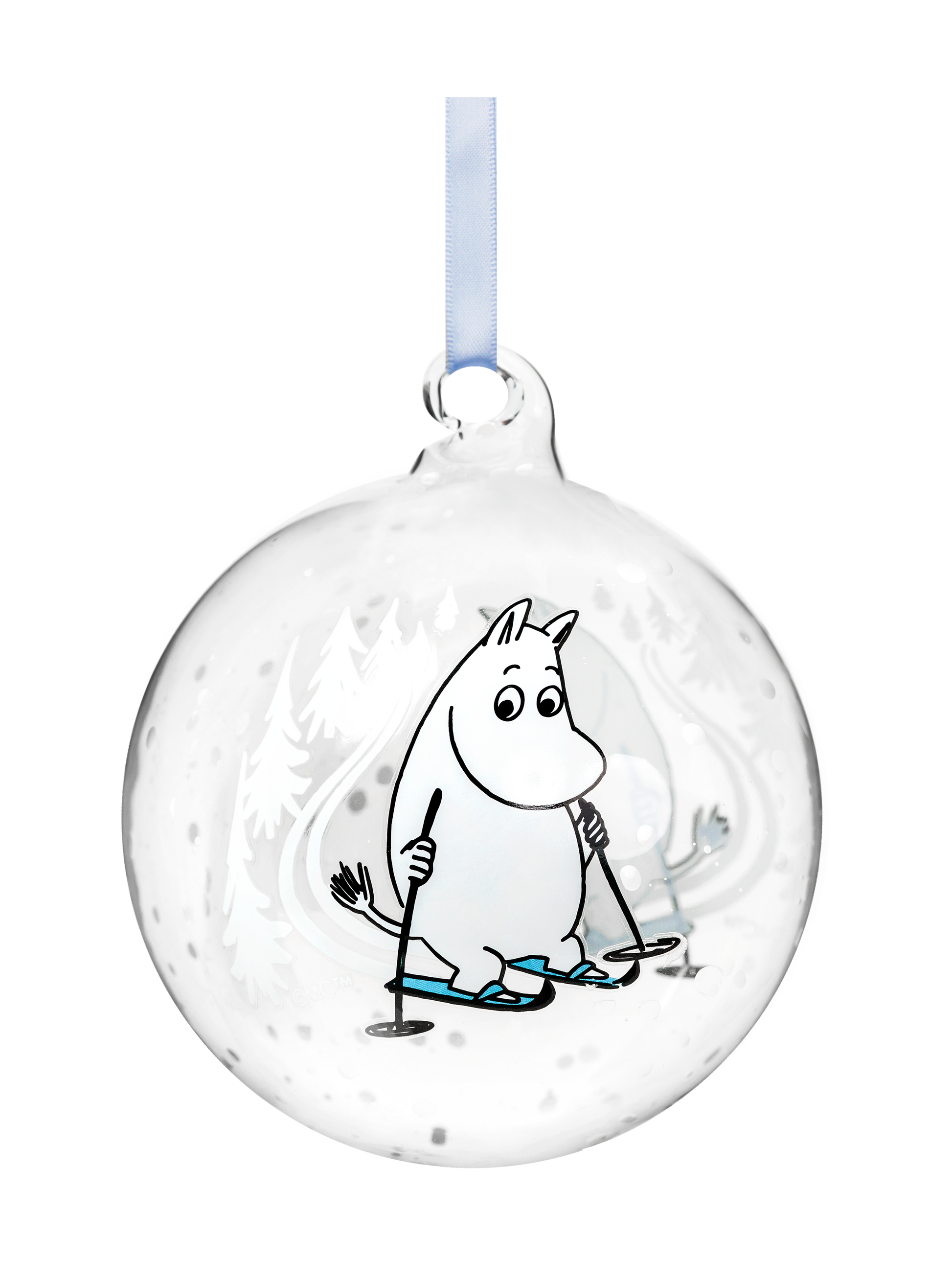 Mumitroldene julekugle 9 cm - Ski Trip - Dsignhouse