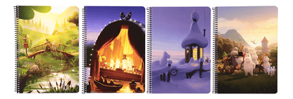 Mumitroldene Moominvalley spiralnotesbog A5/80 assorterede designs - Dsignhouse