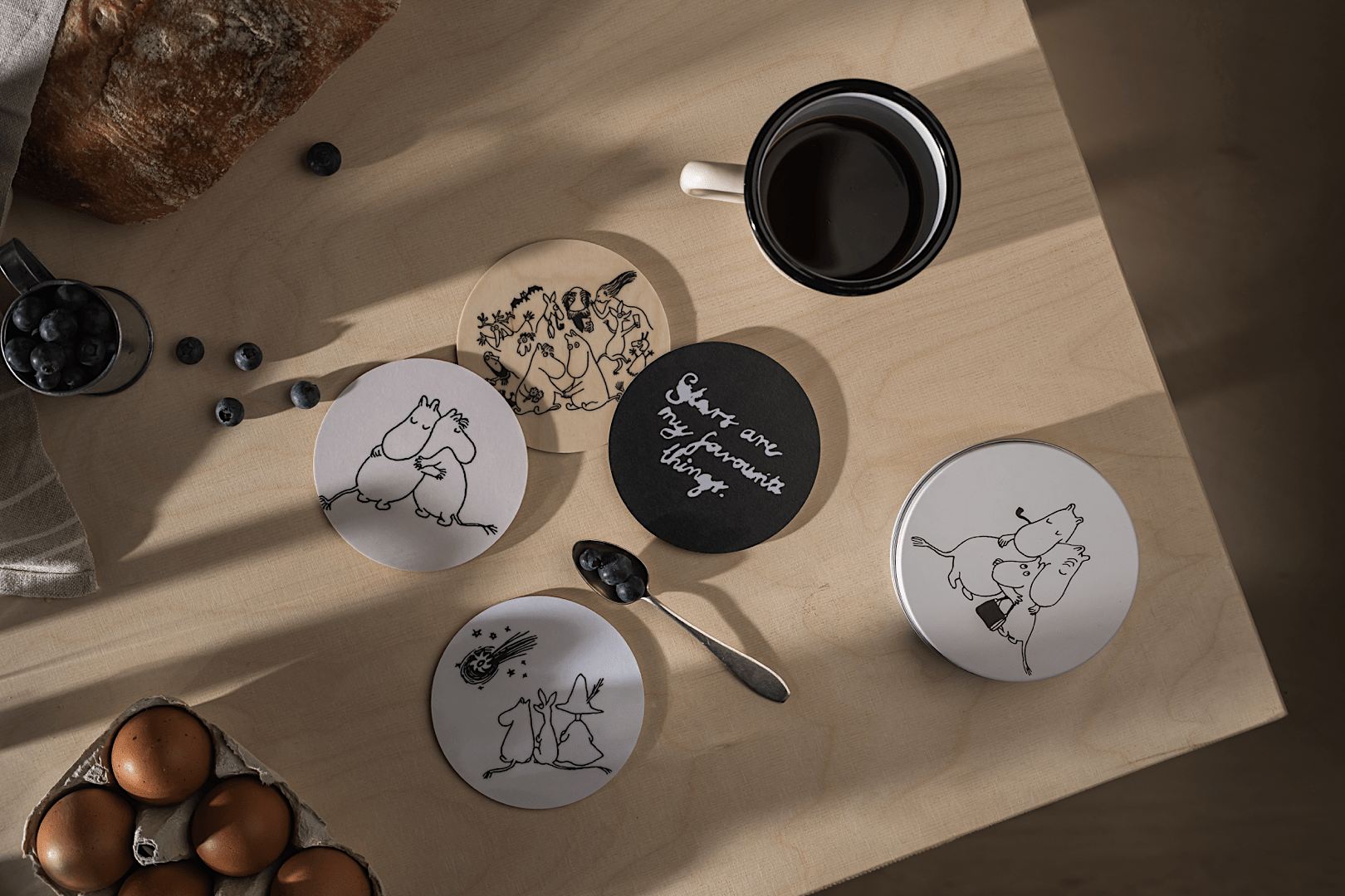 Mumitroldene coasters 4 stk i en dåse Mumitroldene 80 - Dsignhouse