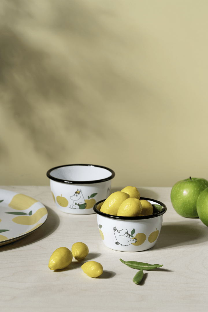 Mumitroldene emaljeskål Joyful Apples 3dl - Dsignhouse