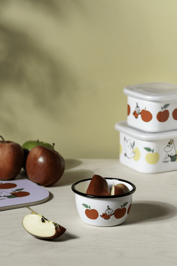 Mumitroldene emaljeskål Joyful Apples 3dl - Dsignhouse