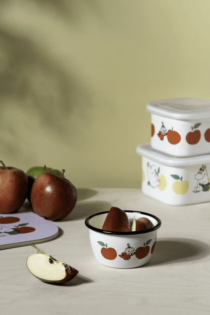 Mumitroldene emaljeskål Joyful Apples 3dl - Dsignhouse