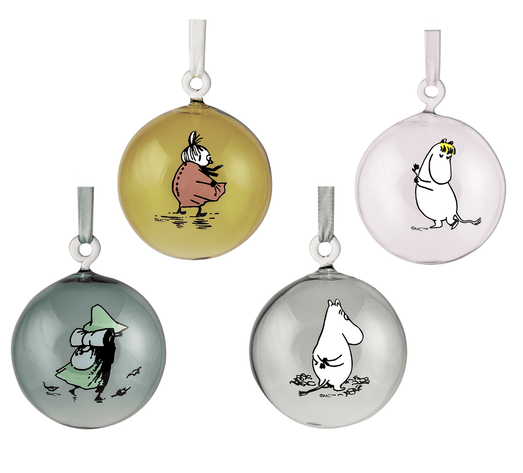 Mumitroldene glas dekorationskugle - gavesæt med 4 stk - Dsignhouse