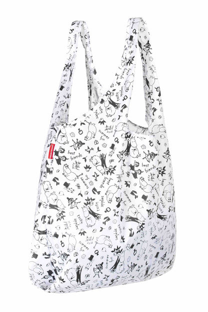 Mumitroldene indkøbsnet "Moomin in the garden" hvid - Dsignhouse