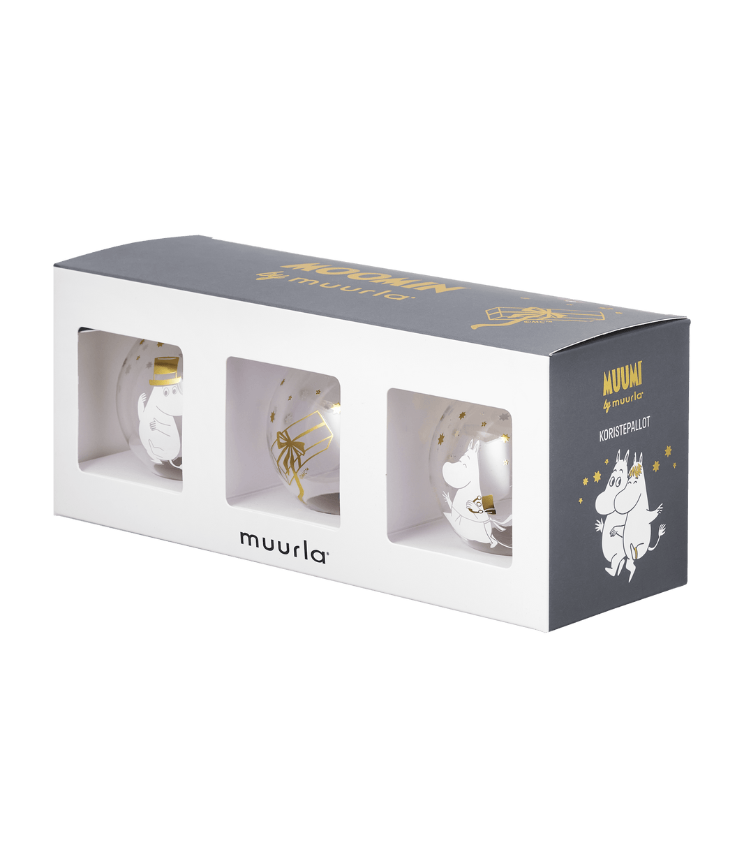 Mumitroldene julekugle - Sparkling Stars 7 cm, sæt af 3 - Dsignhouse