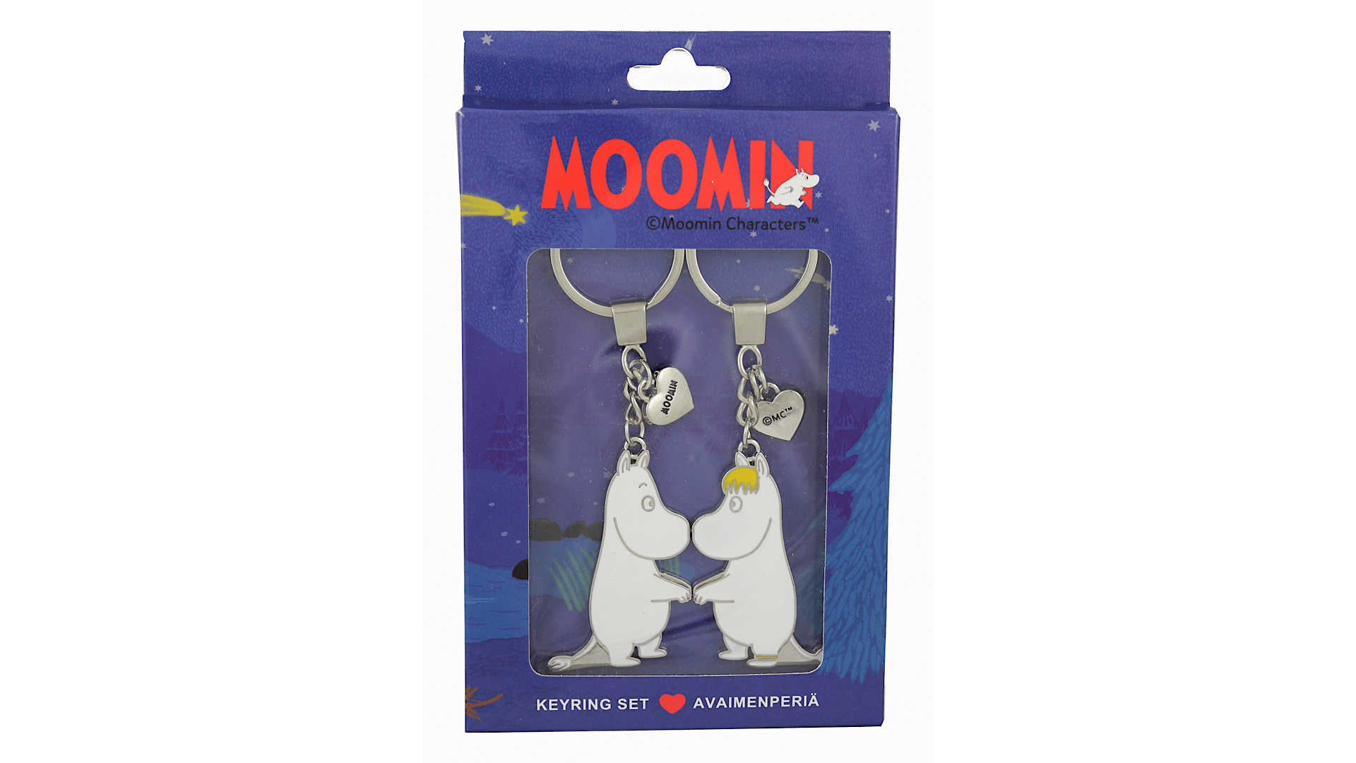 Moomin nøgleringsæt med karakterer fra Tove Janssons univers, nostalgisk og holdbar