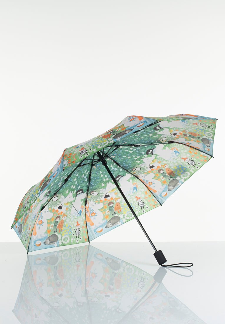 Mumitroldene paraply 100cm "Farlig Rejse" Grøn - Dsignhouse