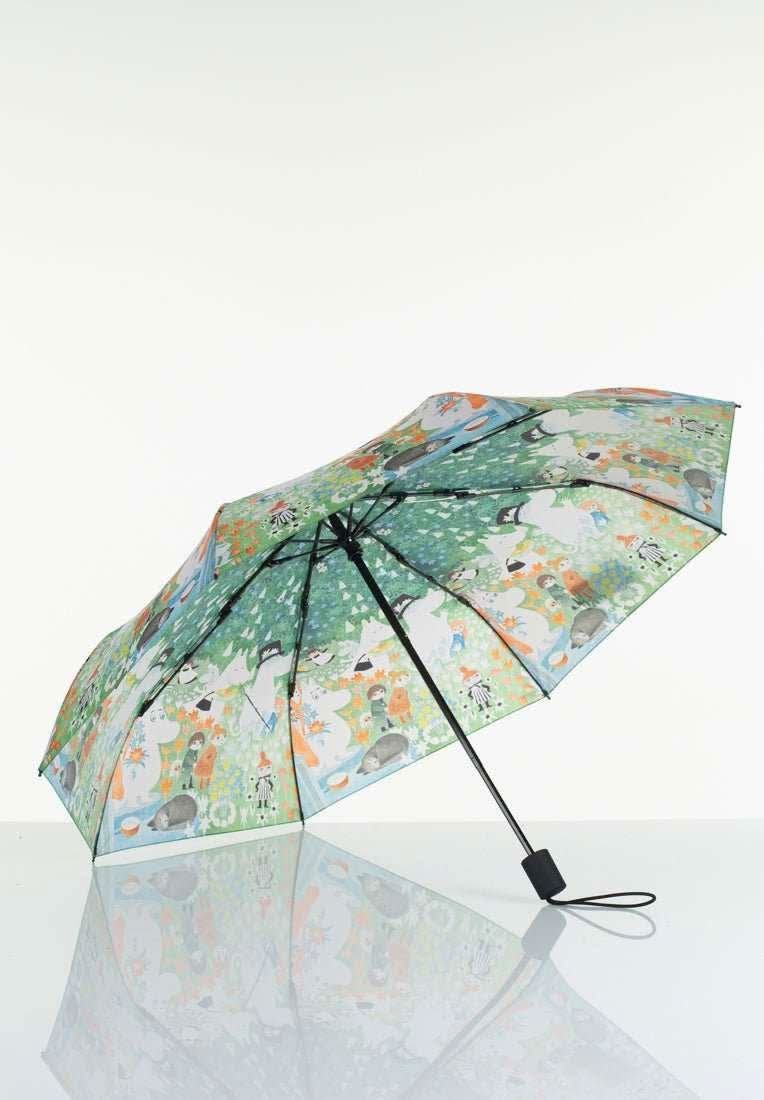Mumitroldene paraply 100cm "Farlig Rejse" Grøn - Dsignhouse