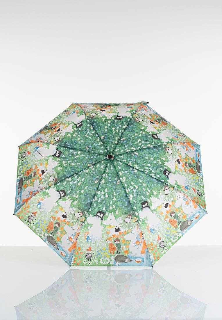 Mumitroldene paraply 100cm "Farlig Rejse" Grøn - Dsignhouse