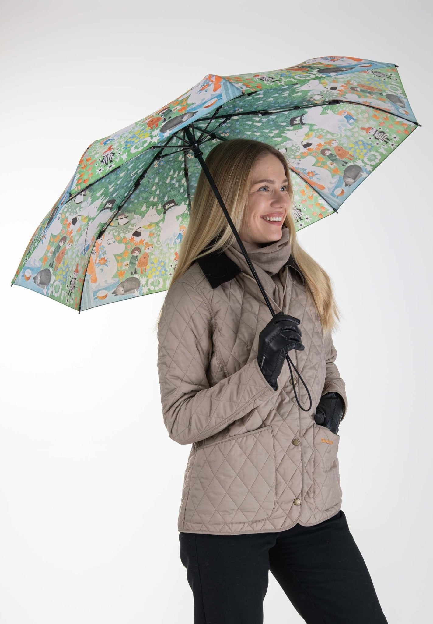 Mumitroldene paraply 100cm "Farlig Rejse" Grøn - Dsignhouse