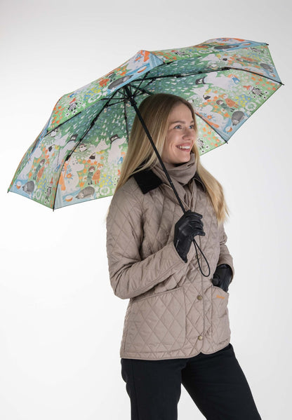 Mumitroldene paraply 100cm "Farlig Rejse" Grøn - Dsignhouse