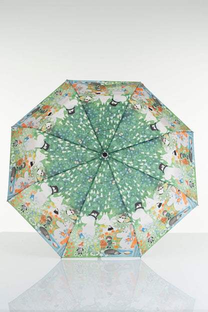 Mumitroldene paraply Farlig rejse design grøn flerfarvet - Dsignhouse