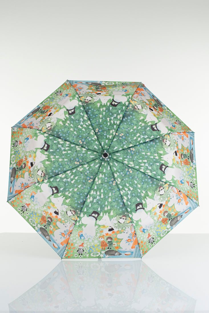 Mumitroldene paraply Farlig rejse design grøn flerfarvet - Dsignhouse