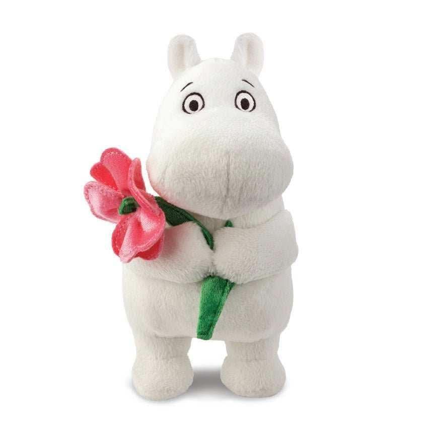 Moomin plysdyr med pink blomst S (AW).