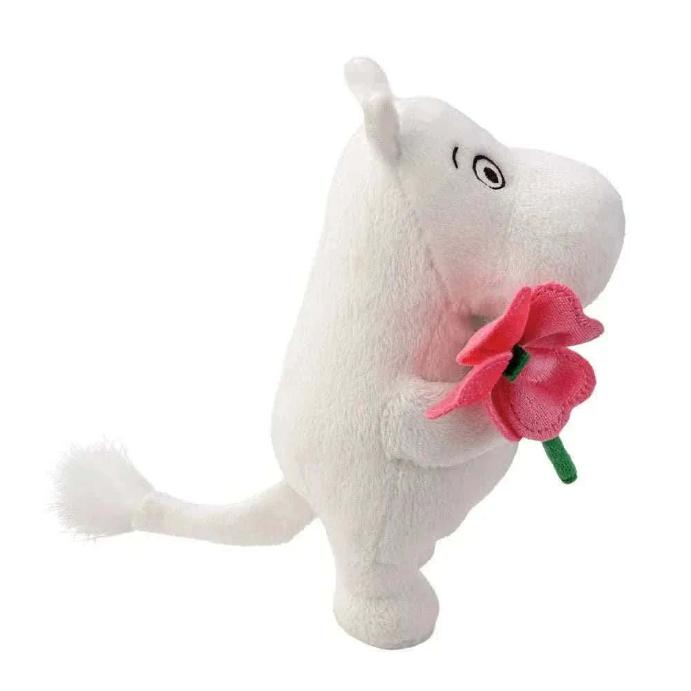 Moomin plysdyr med pink blomst S (AW).
